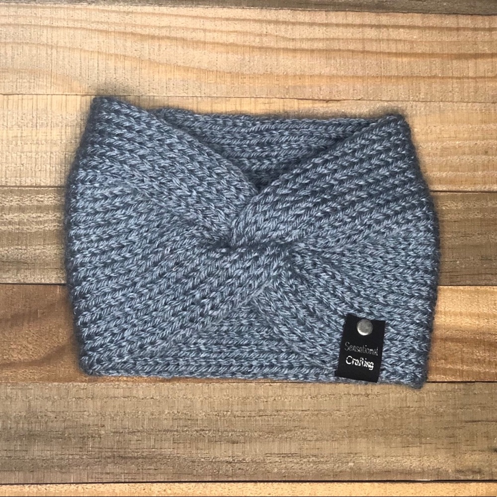 Knitted Earwarmer—Blue